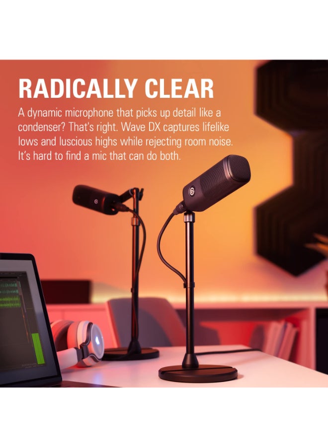 elgato - Elgato Wave DX - Dynamic XLR Microphone, Warm True-to-Life Vocals, No Signal Booster Required, Cardioid Pattern, Pop Filter, Noise Rejection, Podcasting, Streaming, Broadcasting - Image 1