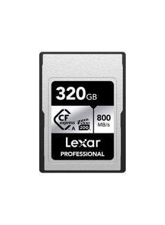 Lexar PROFESSIONAL 320GB CFEXPRESS TYPE A CARD SILVER, UP TO 800MB/S READ 700MB/S WRITE 320 GB  - Image 1