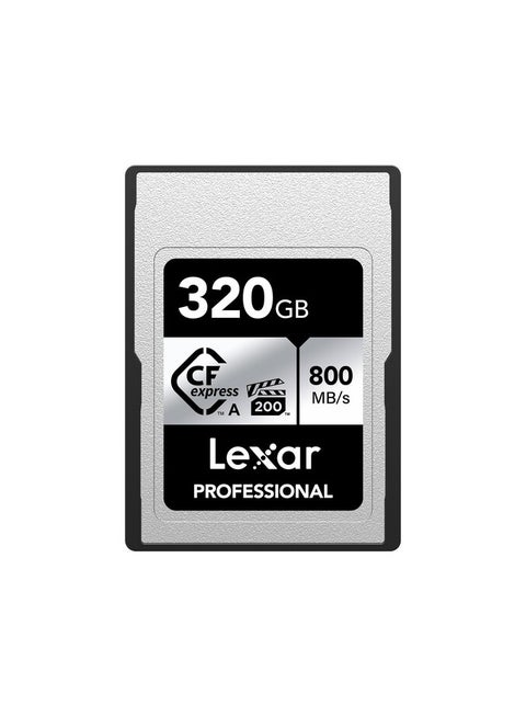 PROFESSIONAL 320GB CFEXPRESS TYPE A CARD SILVER, UP TO 800MB/S READ 700MB/S WRITE 320 GB