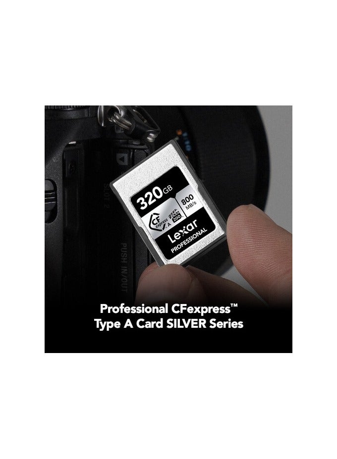 Lexar - PROFESSIONAL 320GB CFEXPRESS TYPE A CARD SILVER, UP TO 800MB/S READ 700MB/S WRITE 320 GB - Image 1
