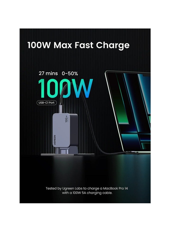 يو جرين شاحن حائط Nexode Pro بمنفذين USB-C ومنفذ USB بقوة 100 وات -  - Image 2