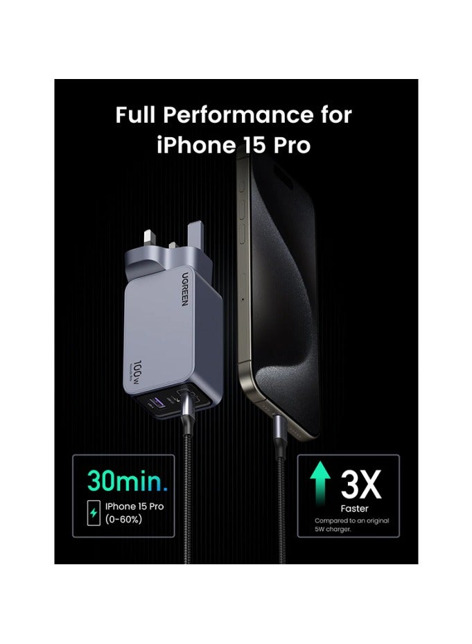 يو جرين شاحن حائط Nexode Pro بمنفذين USB-C ومنفذ USB بقوة 100 وات -  - Image 5