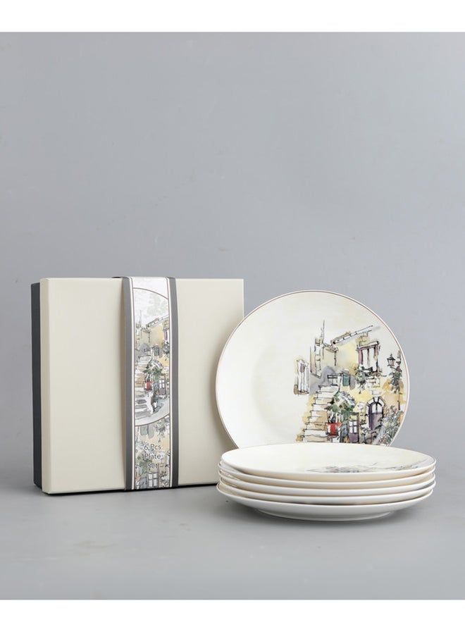 نيو فلام طقم أطباق حلوى مكون من 6 قطع من البورسلين - Image 1