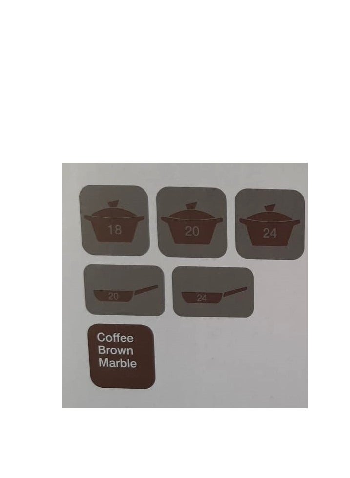 نيو فلام طقم طهي إيني 10 قطع من الرخام البني والقهوة + 2 ملعقة سيليكون - Image 3