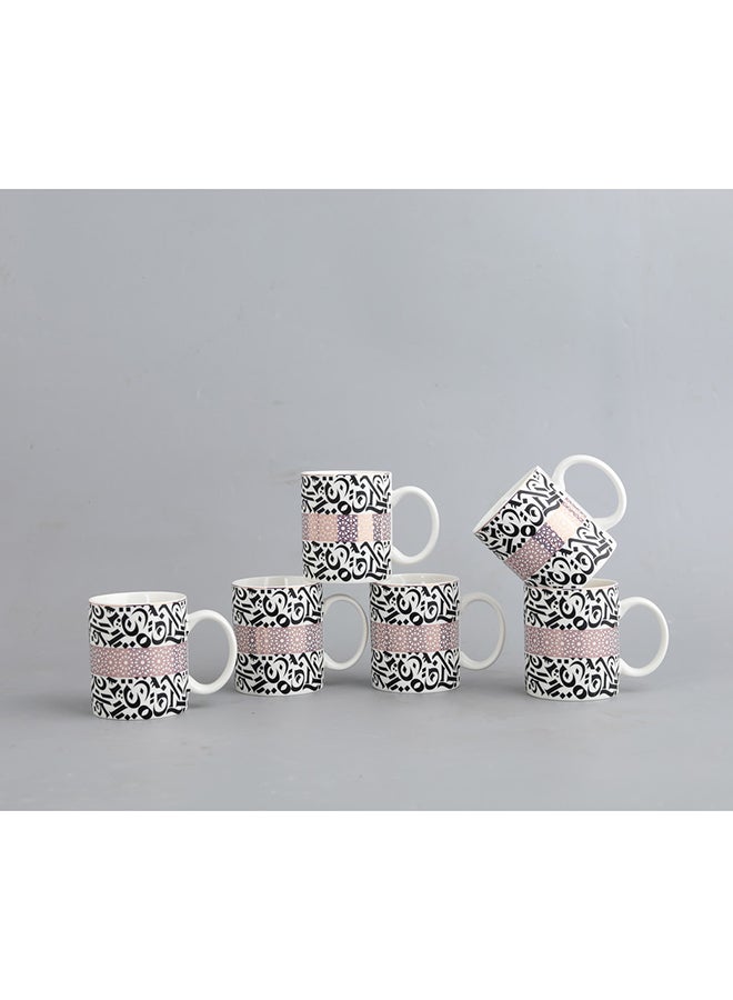 Neoflam Porslain  Tea Mug Set 6Pc  Made Of Porcelain With Assorted Color Decorated Design Assorted Color Decorated