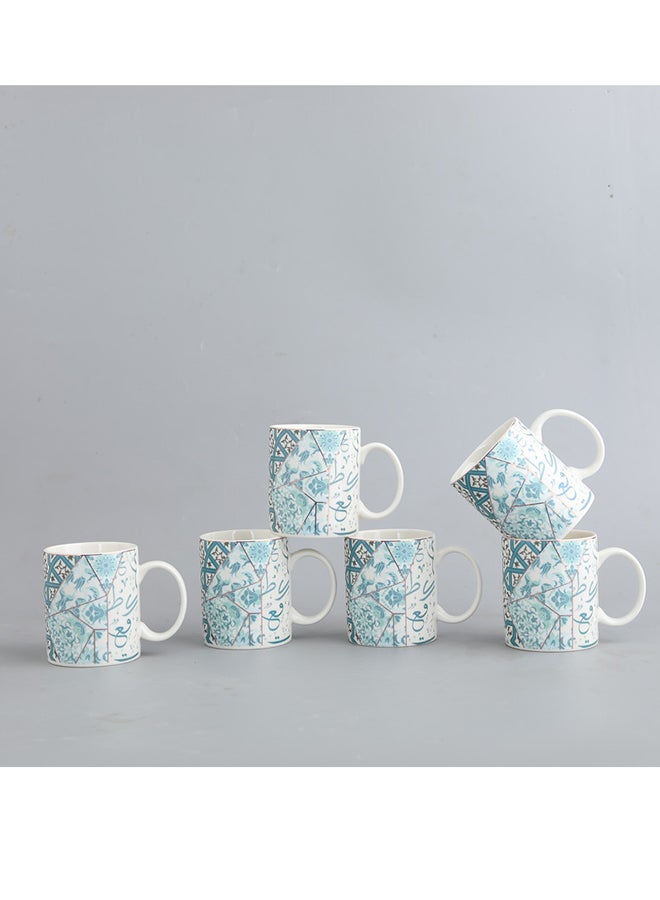 Neoflam Porslain  Tea Mug Set 6Pc  Made Of Porcelain With Assorted Color Decorated Design Assorted Color Decorated
