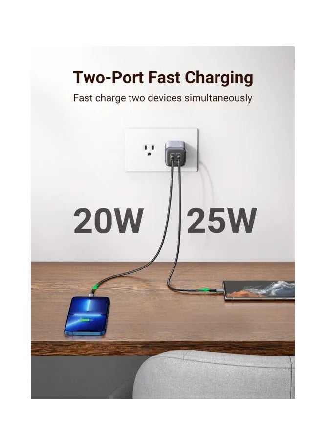 يو جرين شاحن حائط Nexode GaN 2 منفذ USB-C بقوة 45 وات -  - Image 2