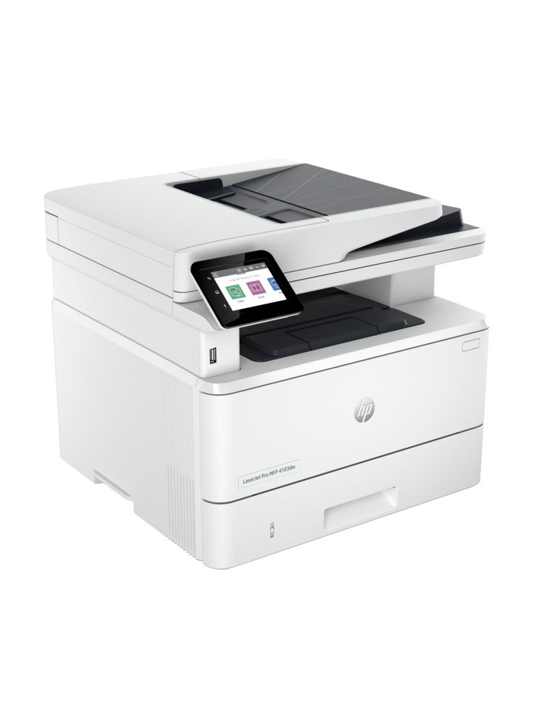 HP LaserJet Pro MFP 4103dw Printer (2Z627A) White  - Image 1