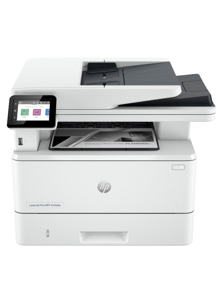 HP LaserJet Pro MFP 4103dw Printer (2Z627A) White  - Image 3