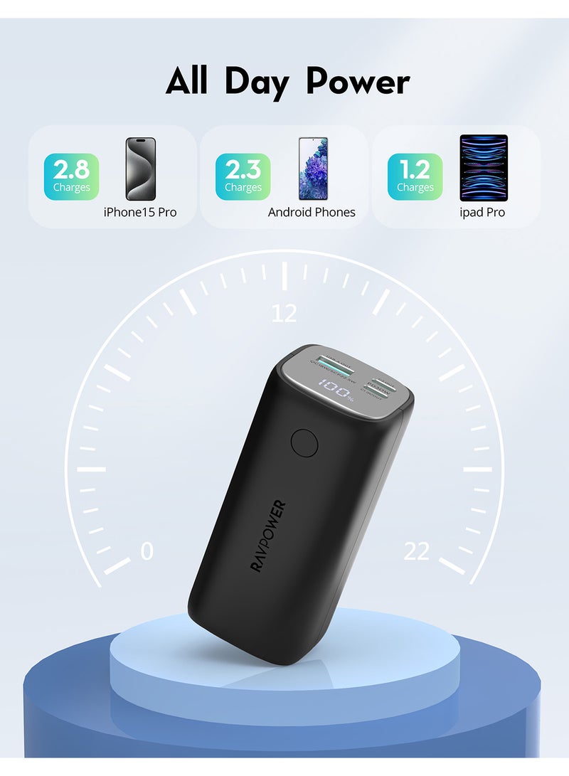 RAVPOWER 14000 mAh 14000 mAh RAPB208 Mini PD30W Power Bank 2C1A Black  - Image 4