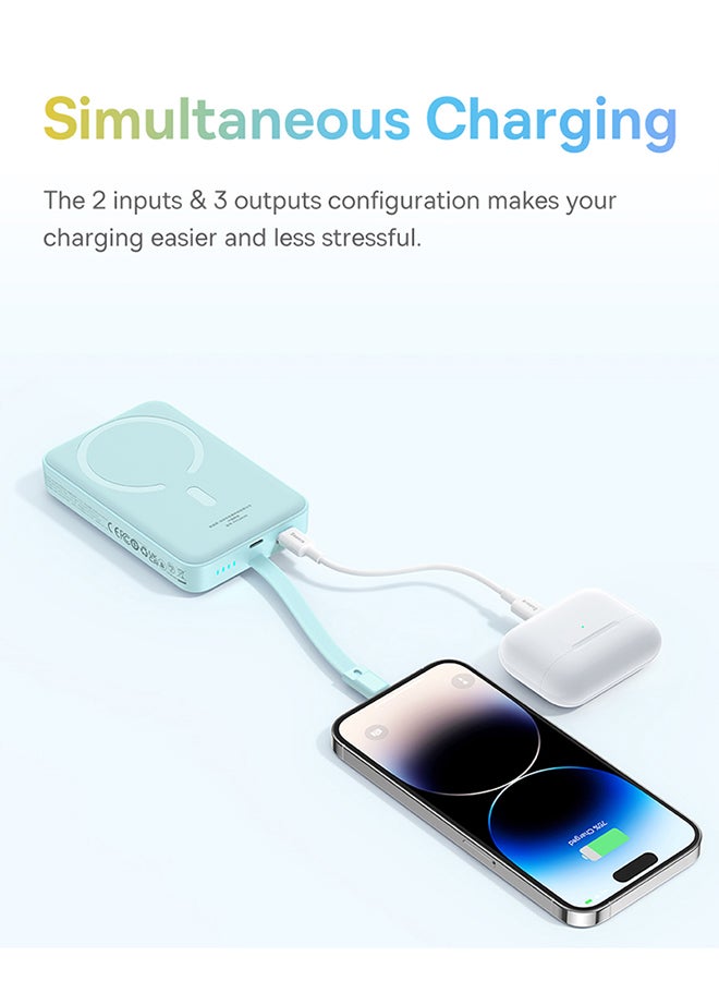 Baseus 10000 mAh Magnetic Mini Wireless Fast Charge Power Bank Type-C Edition 30W Stellar White - Image 4