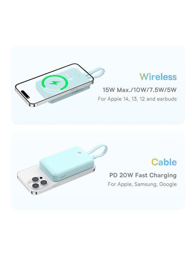 Baseus 10000 mAh Magnetic Mini Wireless Fast Charge Power Bank Type-C Edition 30W Stellar White - Image 2
