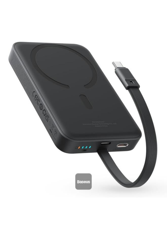 Baseus 10000 mAh Magnetic Mini Wireless Fast Charge Power Bank Type-C Edition 30W Cluster Black  - Image 1