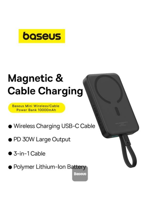 Baseus 10000 mAh Magnetic Mini Wireless Fast Charge Power Bank Type-C Edition 30W Cluster Black  - Image 3