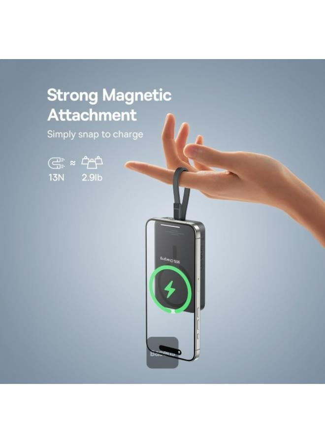 Baseus 10000 mAh Magnetic Mini Wireless Fast Charge Power Bank Type-C Edition 30W Cluster Black  - Image 4
