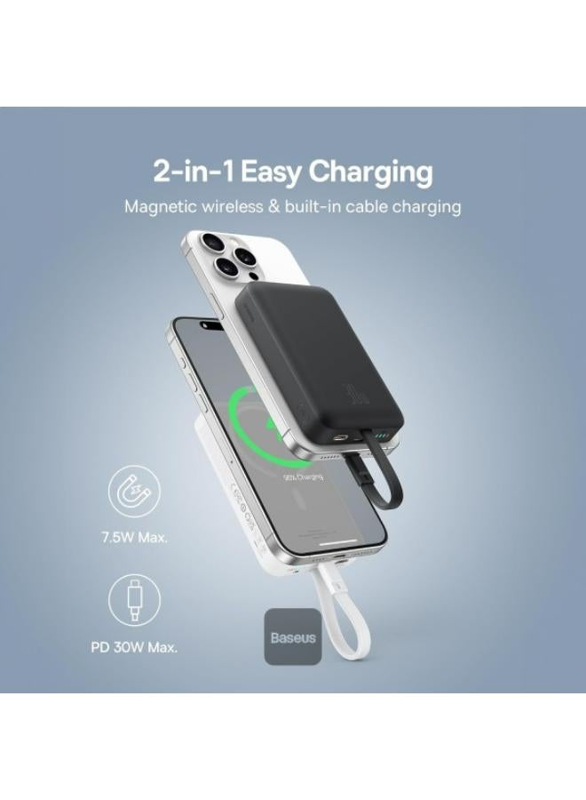 Baseus 10000 mAh Magnetic Mini Wireless Fast Charge Power Bank Type-C Edition 30W Cluster Black  - Image 2