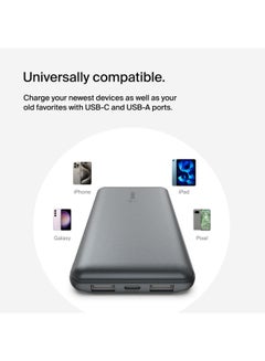 بيلكين بنك طاقة BoostCharge 3 منافذ 10K مع USB-C 15 وات، USB-A مزدوج، كابل USB-A إلى USB-C بطول 15 سم، مساحة  - Image 4
