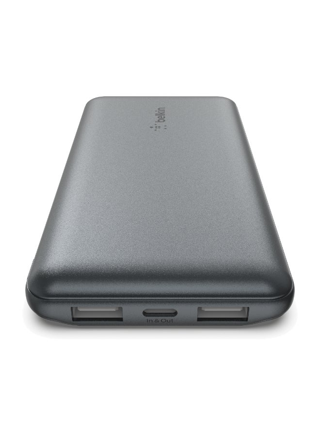 بيلكين - بنك طاقة BoostCharge 3 منافذ 10K مع USB-C 15 وات، USB-A مزدوج، كابل USB-A إلى USB-C بطول 15 سم، مساحة - Image 1