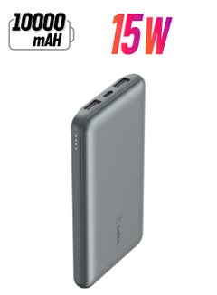 belkin 10000 mAh BoostCharge Pro Power Bank 10K - Battery Pack w/ USB-C & USB-A Ports, 15Watts Output Power, Portable Charger for iPhone 15, 14, 13, 12, iPad Pro, Galaxy S24, S24 Ultra, S24+ Space Grey  - Image 1
