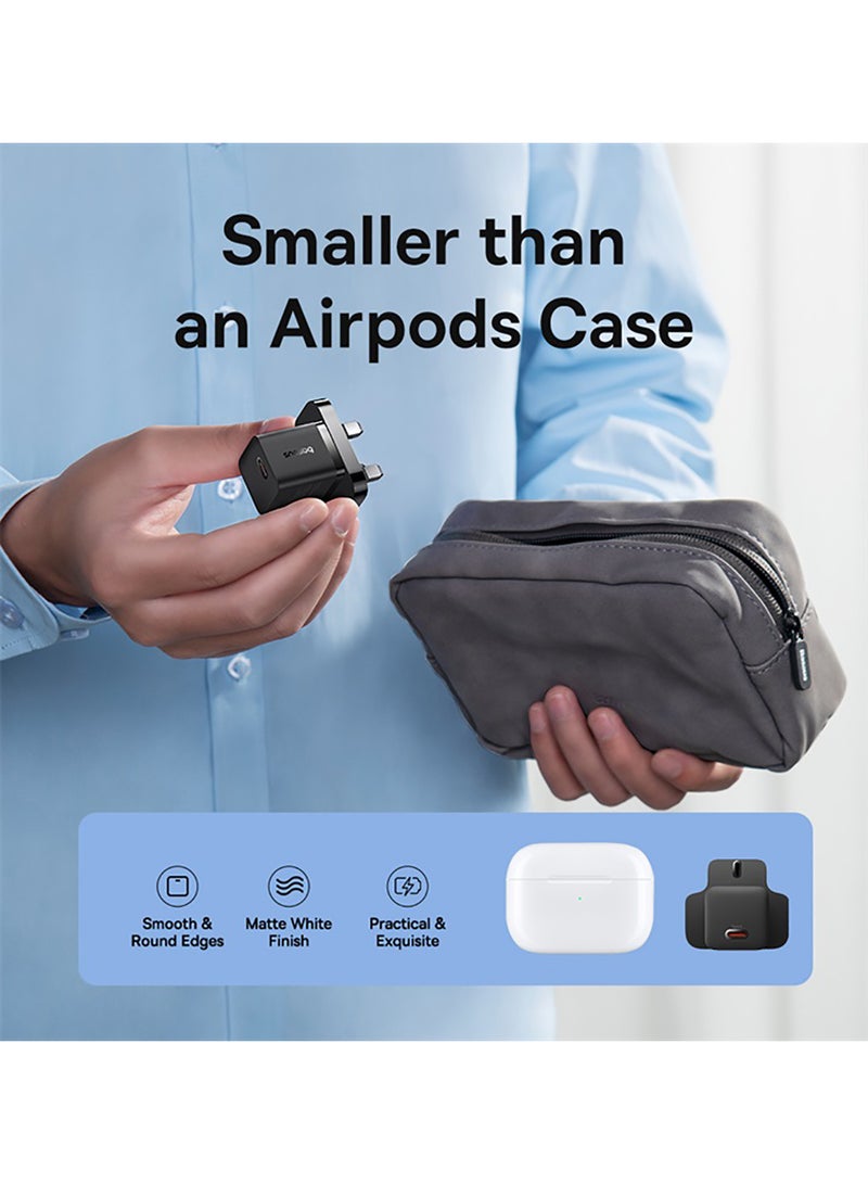 Baseus GaN5 Fast Charger(mini) 1C 30W UK Cluster Black - Image 3