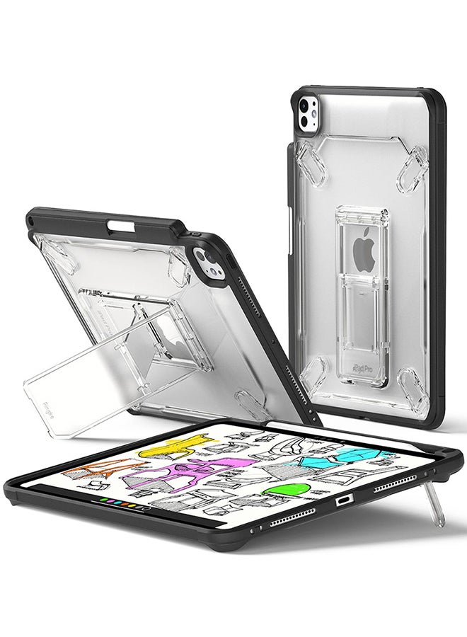 Ringke Fusion Sketch Stand [Case + Stand] For iPad Pro 11 Inch Case Cover (M4, 2024) Slim Clear Bumper Cover for Writing and Drawing Black - Image 1