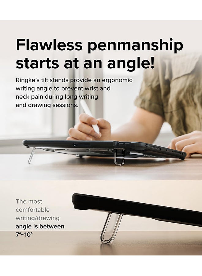 Ringke Fusion Sketch Stand [Case + Stand] For iPad Pro 11 Inch Case Cover (M4, 2024) Slim Clear Bumper Cover for Writing and Drawing Black - Image 5