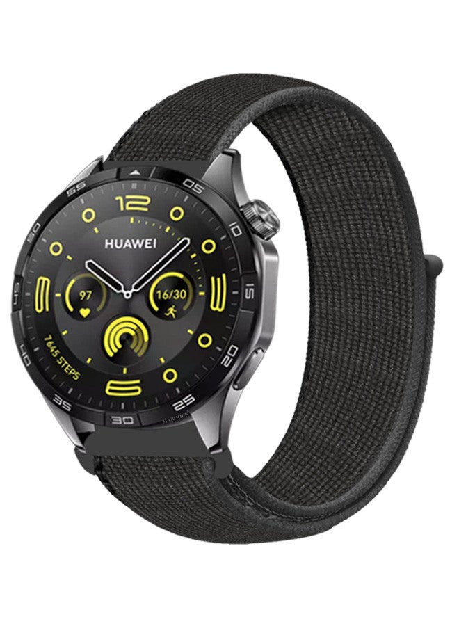 MARGOUN (for Huawei GT4 22mm) Nylon Strap,Sport Wristband Strap Adjustable Sport Stretchy Braided Solo Loop Band Coal - Image 2