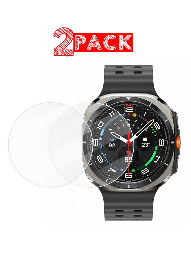 MARGOUN (for Samsung Galaxy Watch 7 Ultra) 2 Pack Screen Protector Tempered Glass Anti-Scratch 9H Ultra-thin Screen Protector Protective Film Cover Accessories Clear  - Image 1