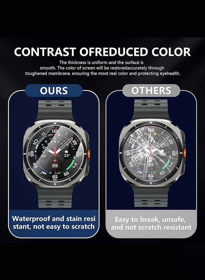 MARGOUN (for Samsung Galaxy Watch 7 Ultra) 2 Pack Screen Protector Tempered Glass Anti-Scratch 9H Ultra-thin Screen Protector Protective Film Cover Accessories Clear  - Image 2
