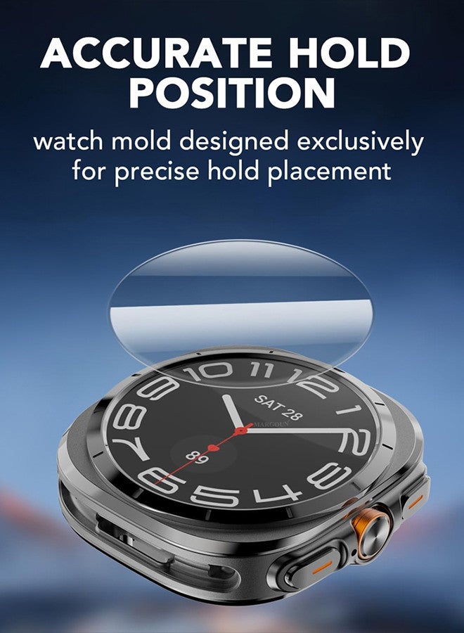 MARGOUN (for Samsung Galaxy Watch 7 Ultra) 2 Pack Screen Protector Tempered Glass Anti-Scratch 9H Ultra-thin Screen Protector Protective Film Cover Accessories Clear  - Image 5