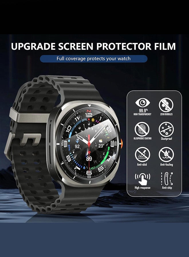 MARGOUN (for Samsung Galaxy Watch 7 Ultra) 2 Pack Screen Protector Tempered Glass Anti-Scratch 9H Ultra-thin Screen Protector Protective Film Cover Accessories Clear  - Image 3