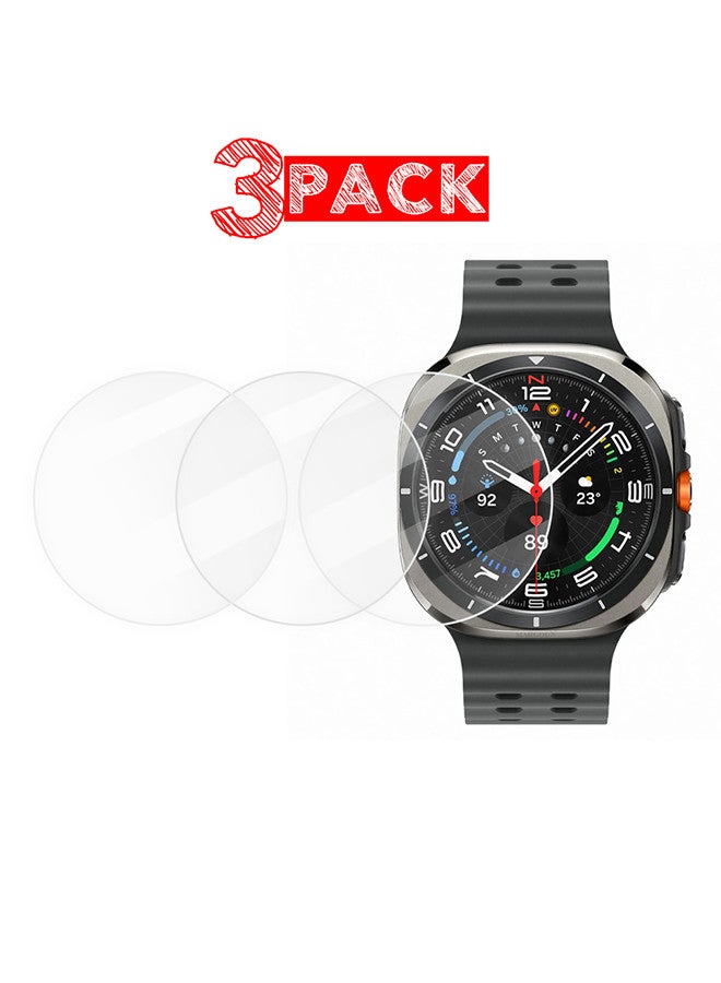 MARGOUN (for Samsung Galaxy Watch 7 Ultra) 3 Pack Screen Protector Tempered Glass Anti-Scratch 9H Ultra-thin Screen Protector Protective Film Cover Accessories Clear - Image 1