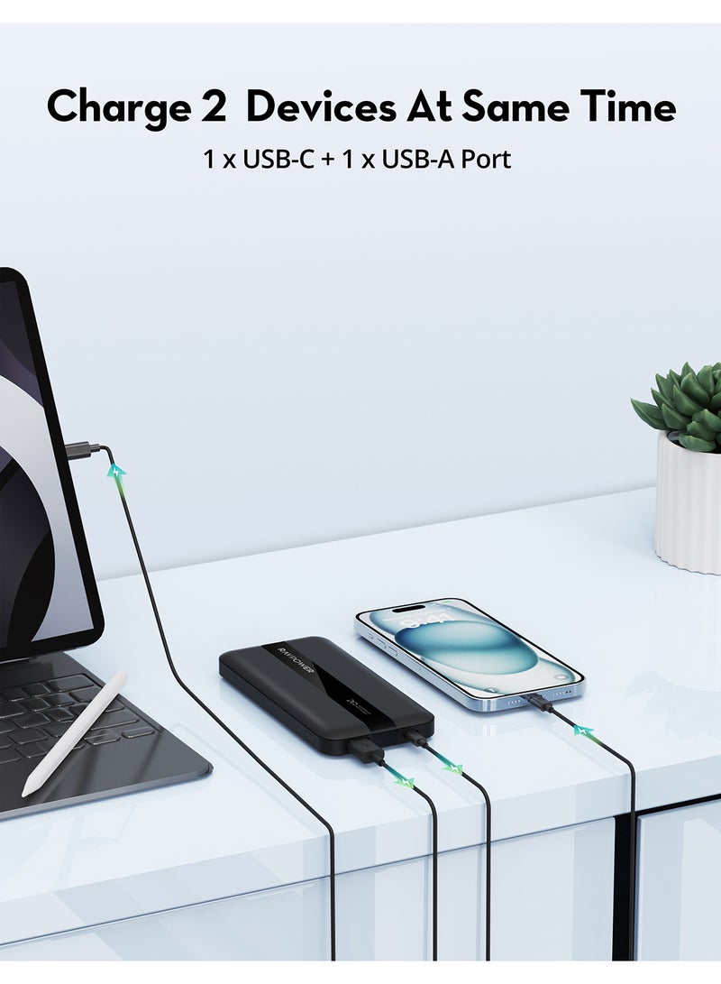 RAVPOWER 10000 mAh PD20W 2-Port Power Bank Black  - Image 5