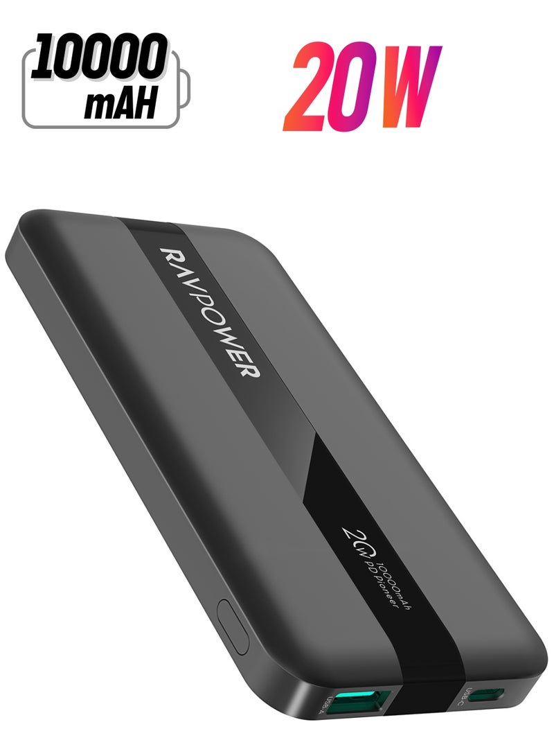 RAVPOWER 10000 mAh PD20W 2-Port Power Bank Black  - Image 1