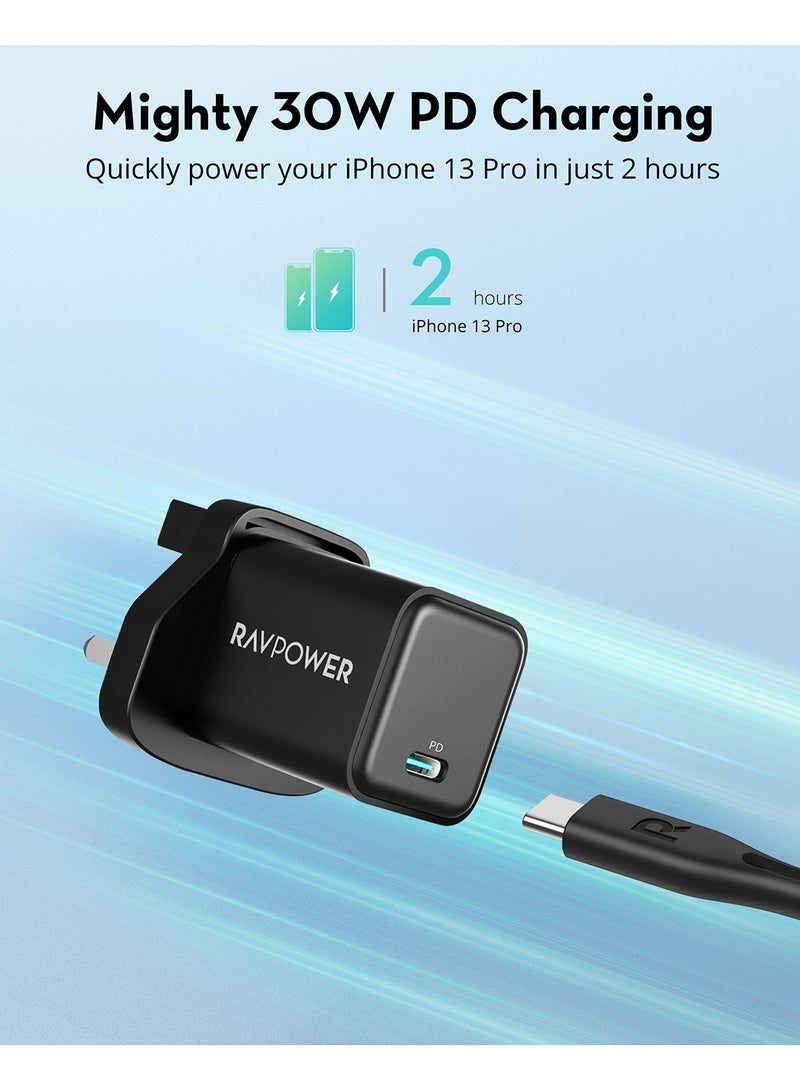 RAVPOWER RP-PC169 PD Pioneer 30W Wall Charger Black  - Image 2