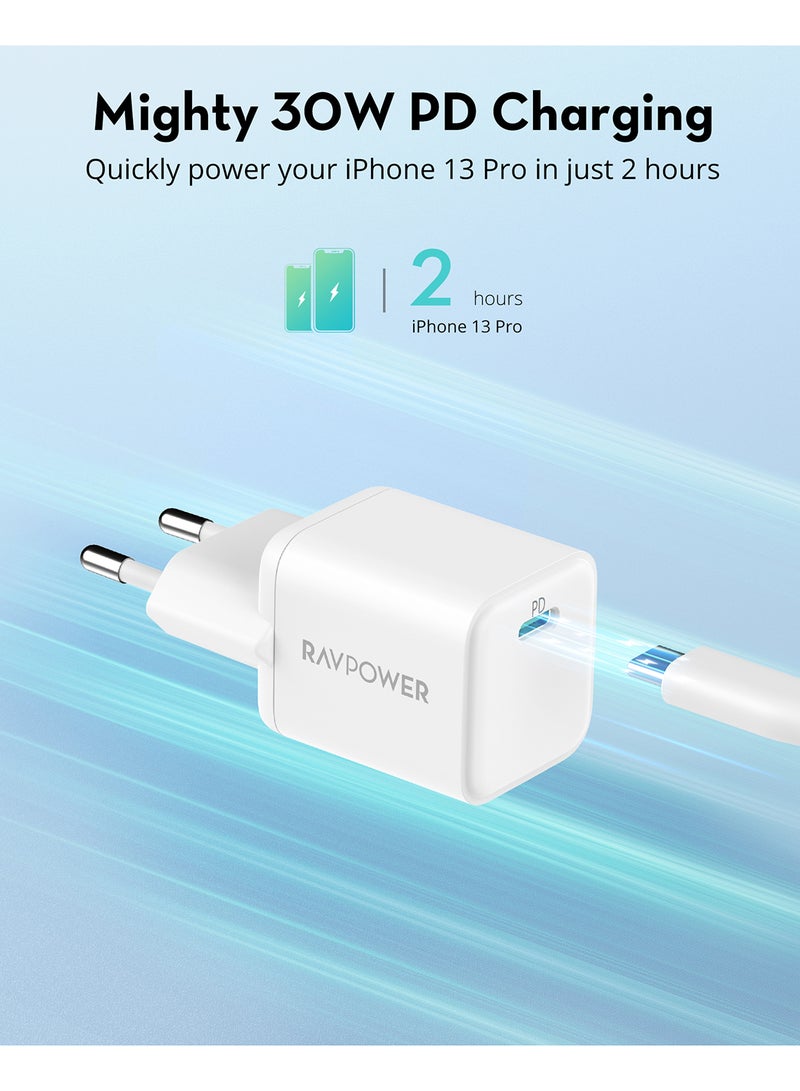 RAVPOWER RP-PC169 PD Pioneer 30W Wall Charger White  - Image 1
