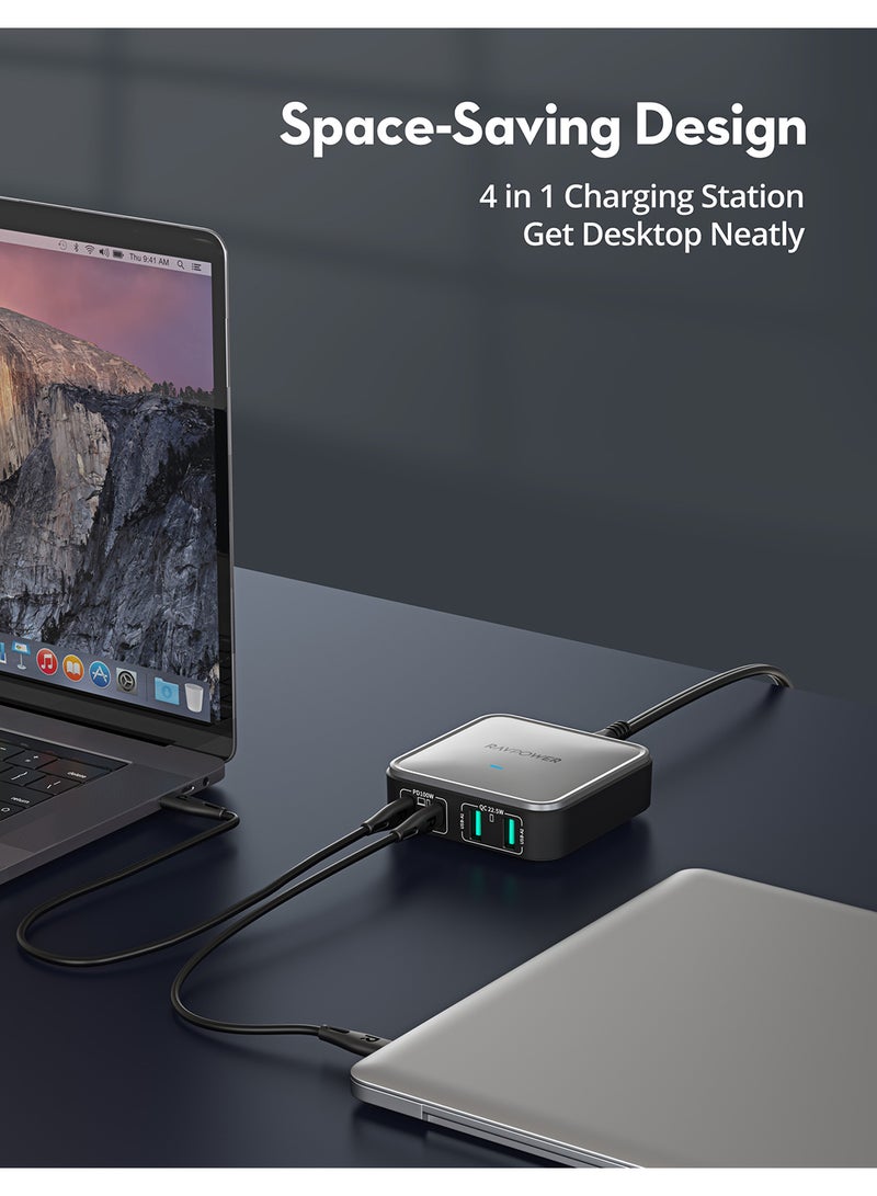 راف باور شاحن سطح المكتب RP-PC1042 GaN PD 100W بأربعة منافذ - Image 5