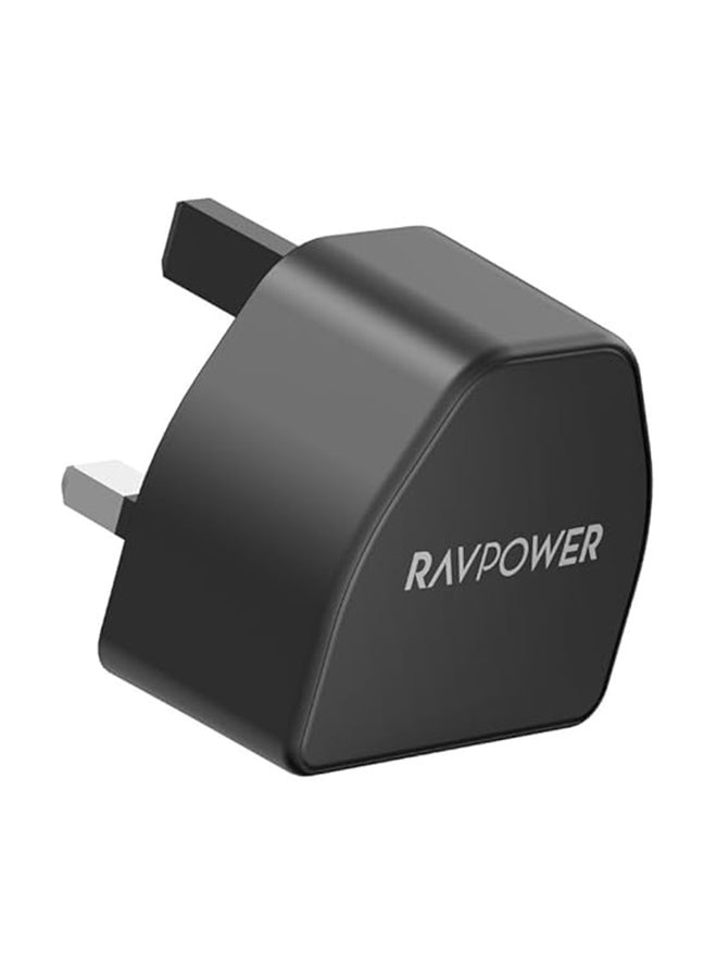 RAVPOWER RP-PC1041 PD 20W Wall Charger With One Type C Port Black  - Image 3