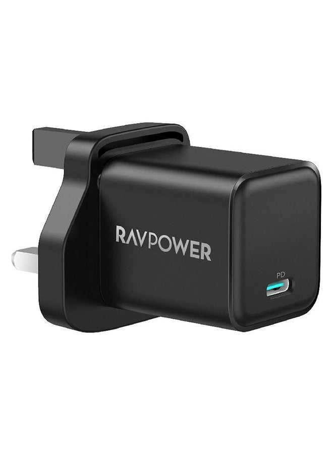 RAVPOWER GaN PD 20W 1C Wall Charger + C-C Cable Combo (RP-PC1055+RP-CB1021) White 
