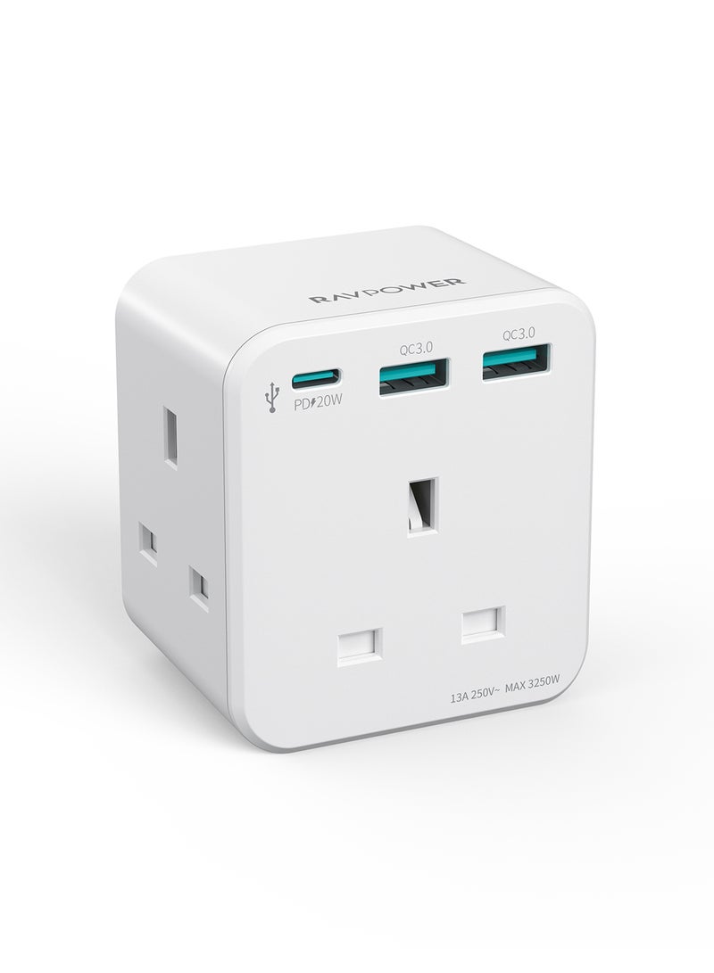 RAVPOWER RP-PC1037 PD Pioneer 20W Wall Charger Version With 3 AC Plug White - Image 2