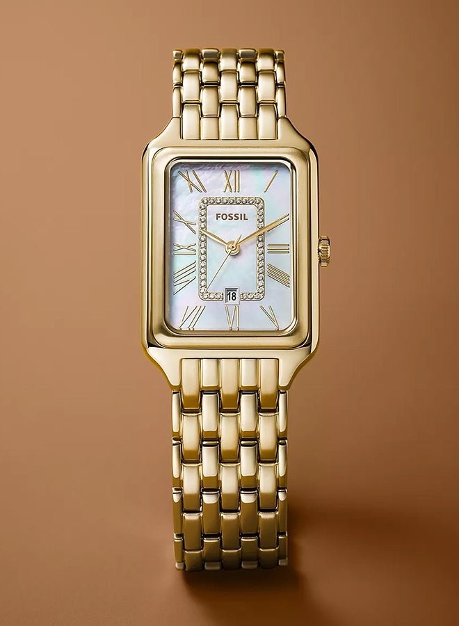 FOSSIL Women's Raquel Three-Hand Date Gold-Tone Stainless Steel Watch - ES5304 -26mm  - Image 4