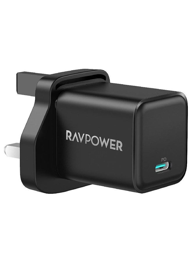 RAVPOWER GaN PD 20W 1C Wall Charger Black 
