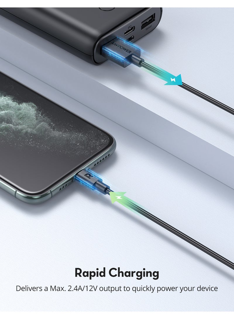 راف باور كابل USBA-Lightning بطول 1 متر RP-CB1014 (رأس Lightning C89) - Image 3