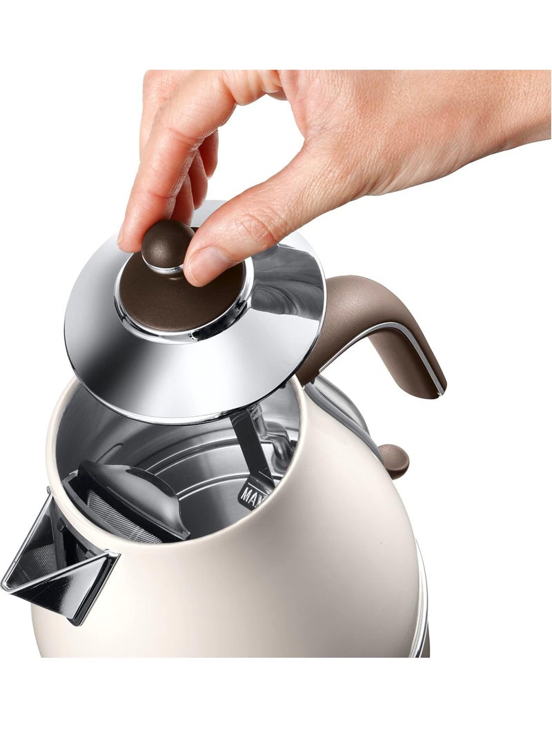 De'Longhi - Icona Vintage Electric Kettle 1.7 L 2000 W KBOV2001.BG Beige - Image 1