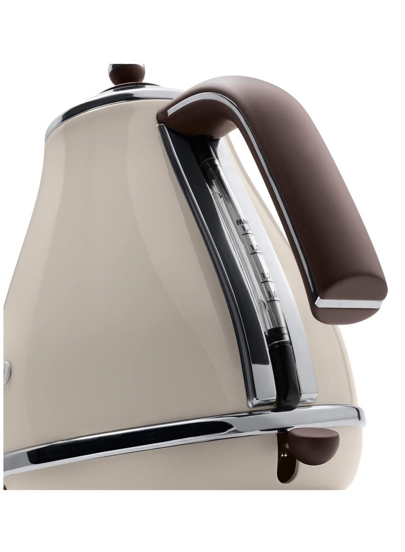 De'Longhi - Icona Vintage Electric Kettle 1.7 L 2000 W KBOV2001.BG Beige - Image 1