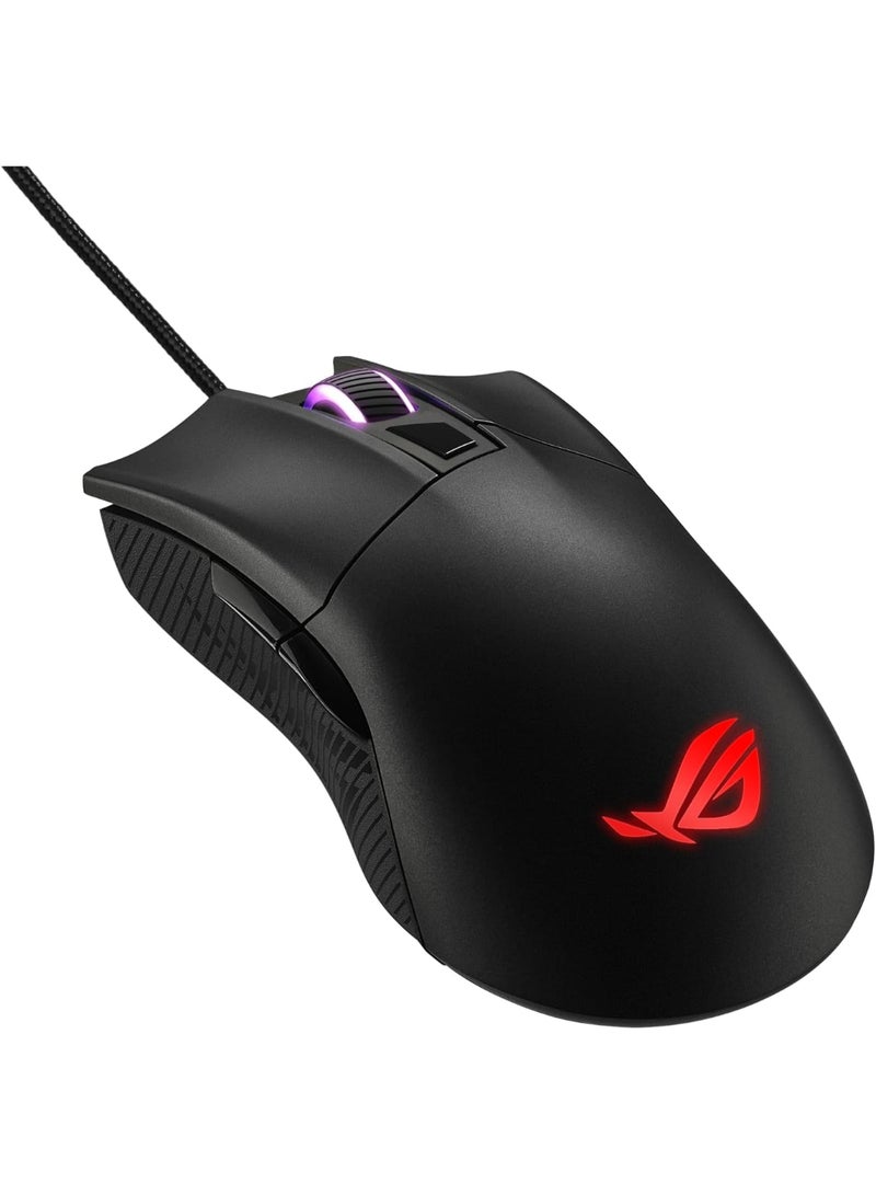 ASUS P507 ROG Gladius II Core Lightweight, Ergonomic, Wired Optical USB Gaming Mouse with 6200-DPI Sensor, ROG-Exclusive Switch-Socket Design and Aura Sync Lighting - Black - Image 1