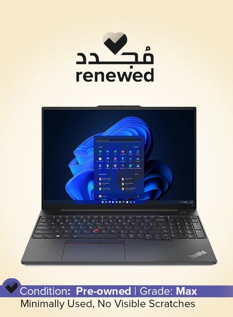 Renewed - Newest ThinkPad E16 (Upgraded Version) Laptop With 16-Inch Touchscreen Display, Core i7-1355U Processor/40GB RAM/1TB SSD/Intel Iris XE Graphics/Windows 11 Pro + Bag English Black