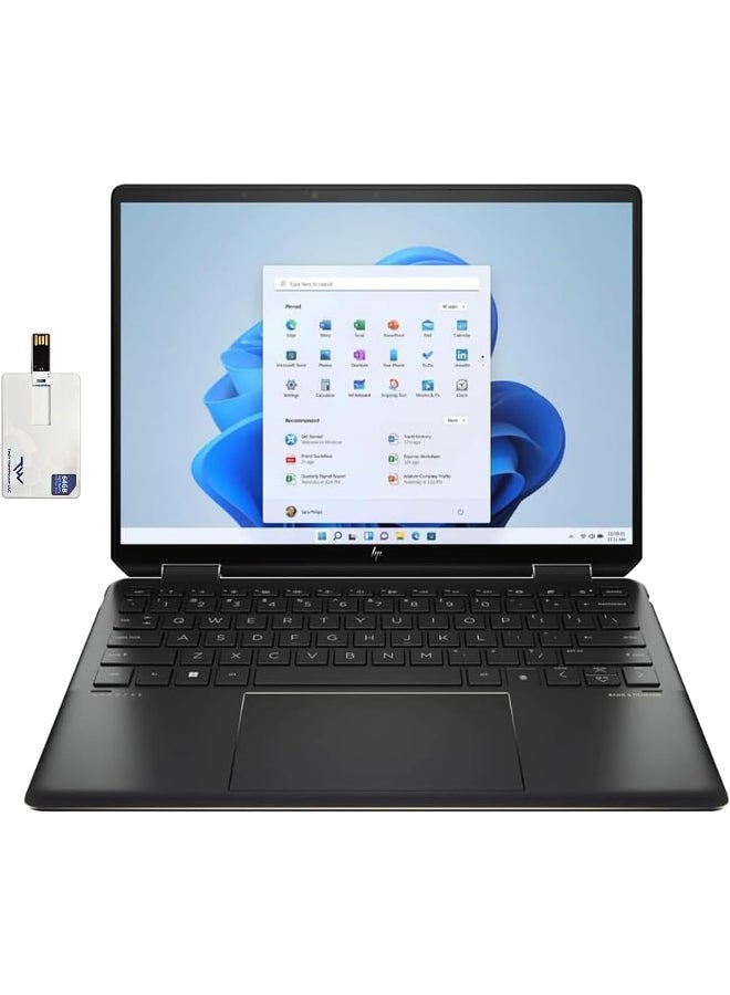 HP Spectre x360 Convertible 2-In-1 (Upgraded Version) Laptop With 14-Inch OLED Display, Core Ultra 7-155H Processor/16GB RAM/1TB SSD/Intel Iris XE Graphics/Windows 11 Pro + 64GB TW Flashdrive English Nightfall Black  - Image 1