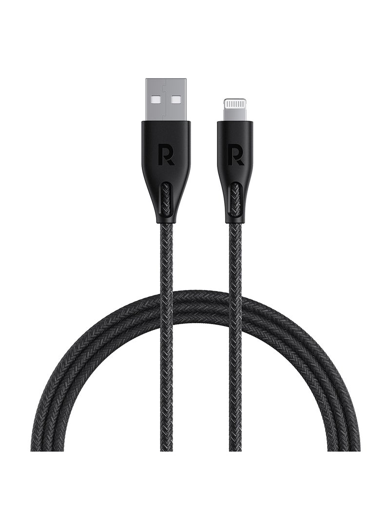 RAVPOWER - RP-CB1027 USB A To Lightning Cable 2M Nylon Black - Image 1