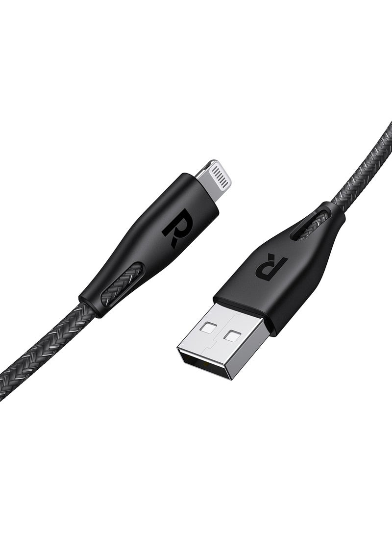 RAVPOWER - RP-CB1027 USB A To Lightning Cable 2M Nylon Black - Image 1